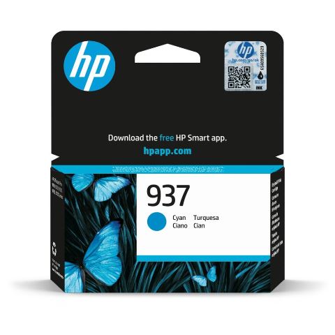 HP 937 Standard Capacity Cyan Ink Cartridge - 4S6W2NE (HP 937)