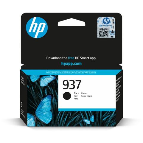 HP 937 Standard Capacity Black Ink Cartridge - 4S6W5NE (HP 937)