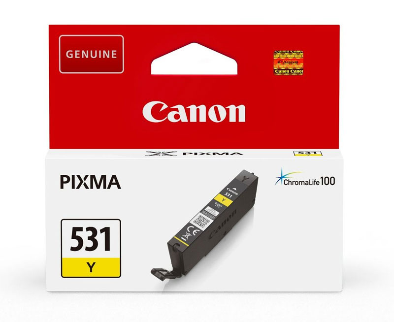 Canon 531 Yellow  Ink Cartridge - CLI 531Y, 8.2ml (CLI-531Y)